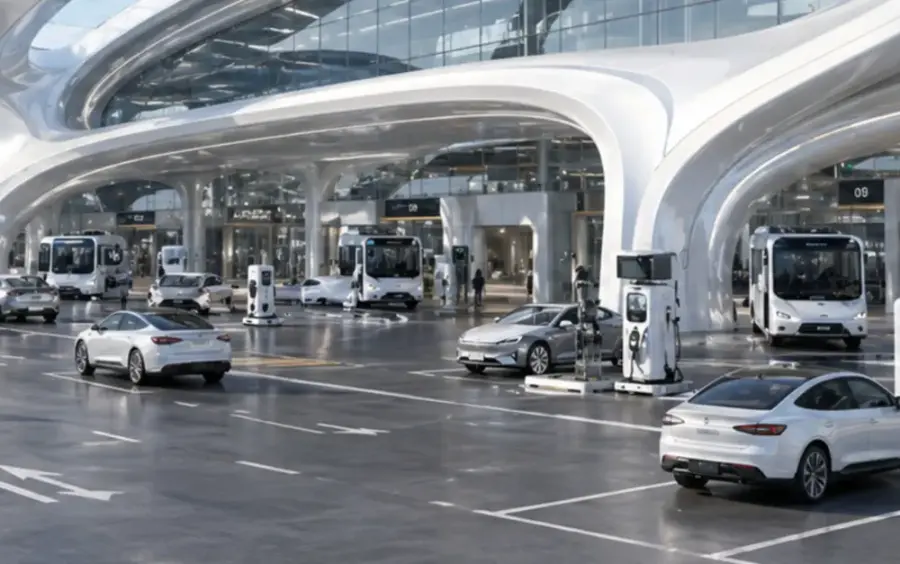 EV fast charging at an Autzu hub: every vehicle Autzu operates is electric and high-utilisation.